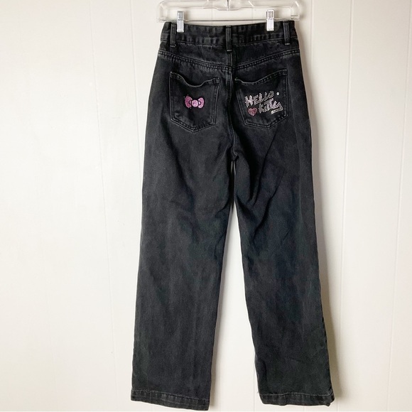Forever 21 X Hello Kitty Black Jeans Size 25 With Rhinestones - Picture 3 of 4